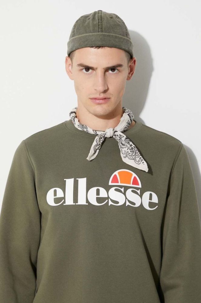 Кофта Ellesse чоловіча колір зелений візерунок SHC07930-DARKGREYMA фото 5