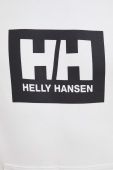 Бавовняна кофта Helly Hansen колір сірий з капюшоном з принтом 53289-597