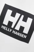 Бавовняна кофта Helly Hansen колір сірий з капюшоном з принтом 53289-597