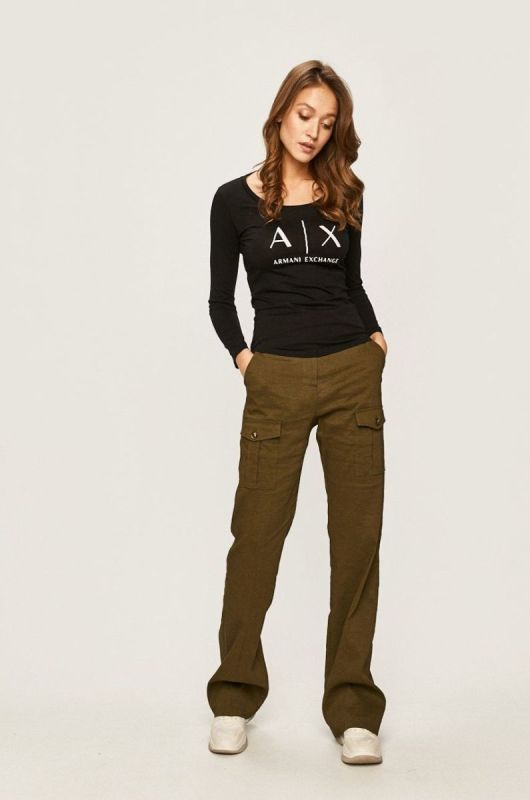 Armani Exchange - Лонгслів колір чорний (485631) фото 2