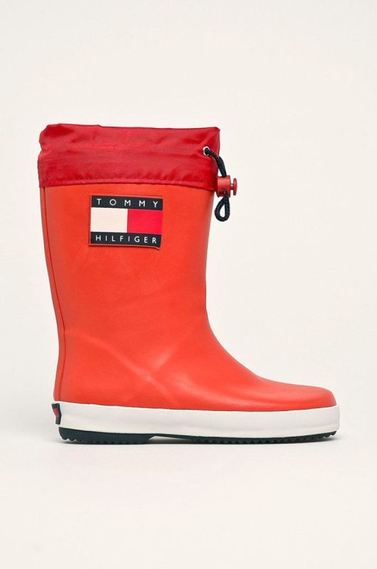 Tommy Hilfiger - Дитячі гумові чоботи колір червоний (520482)