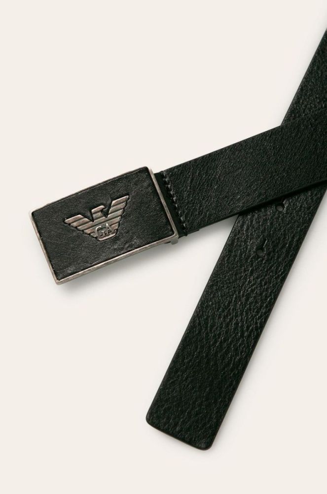 Emporio Armani - Шкіряний ремінь колір чорний (471730) фото 2