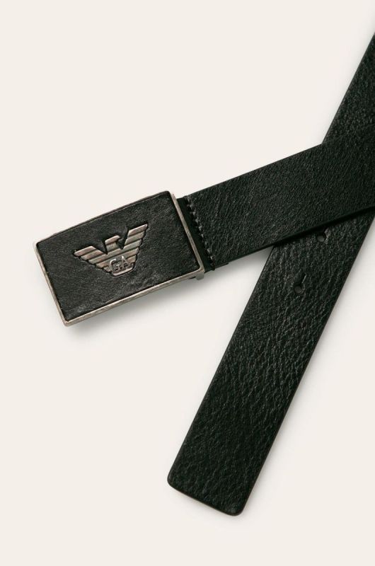 Emporio Armani - Шкіряний ремінь колір чорний (471730) фото 2