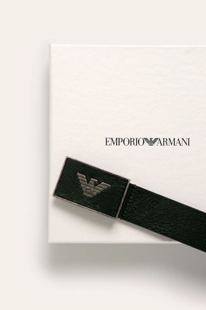 Emporio Armani - Шкіряний ремінь колір чорний (471730) фото 3