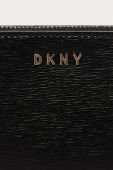 Dkny - Шкіряний гаманець колір чорний (620650)