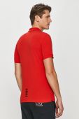 Поло EA7 Emporio Armani чоловіче колір червоний гладкий