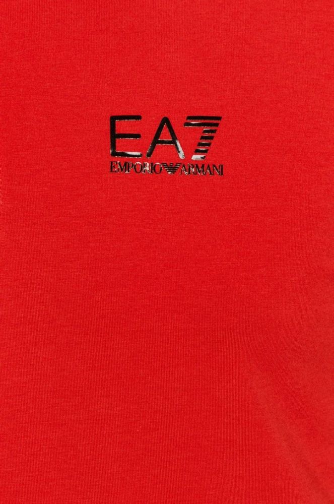 Поло EA7 Emporio Armani чоловіче колір червоний гладкий фото 5