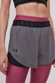 Шорти для тренувань Under Armour Play Up 3.0 колір сірий з принтом середня посадка