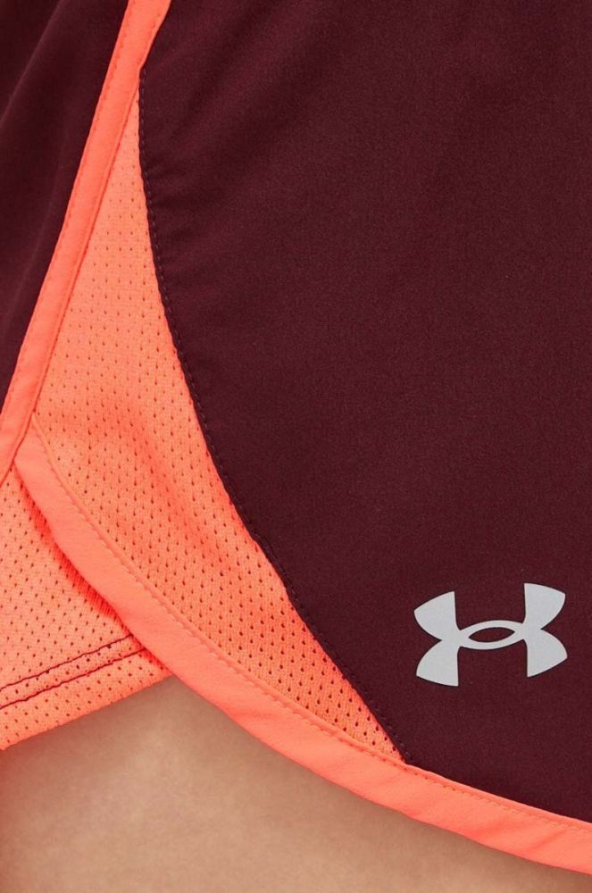 Шорти для бігу Under Armour Fly-By 2.0 колір бордовий однотонні середня посадка фото 4