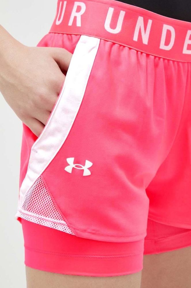 Шорти для тренувань Under Armour жіночі колір рожевий з принтом висока посадка 1351981-662 фото 5