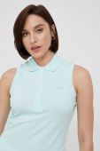 Топ Lacoste жіночий колір бірюзовий з коміром