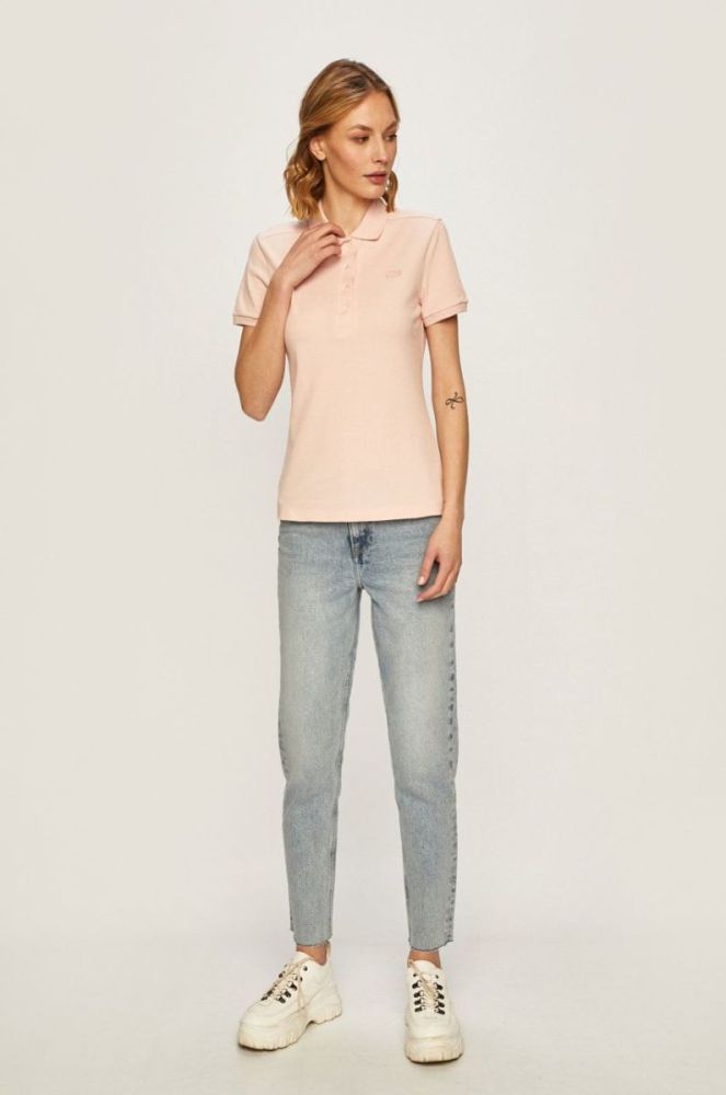 Футболка Lacoste жіноча колір рожевий з коміром PF5462-001 фото 2