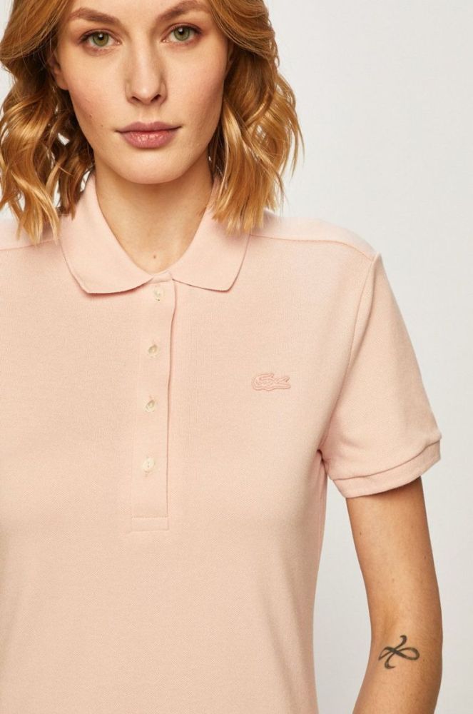 Футболка Lacoste жіноча колір рожевий з коміром PF5462-001 фото 4
