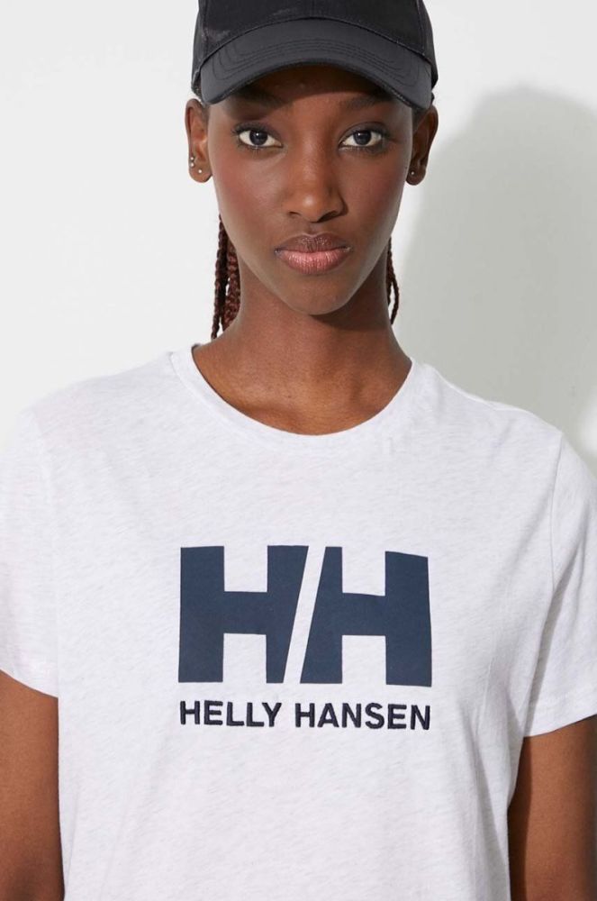 Бавовняна футболка Helly Hansen колір білий 34112-001 (3297348) фото 5