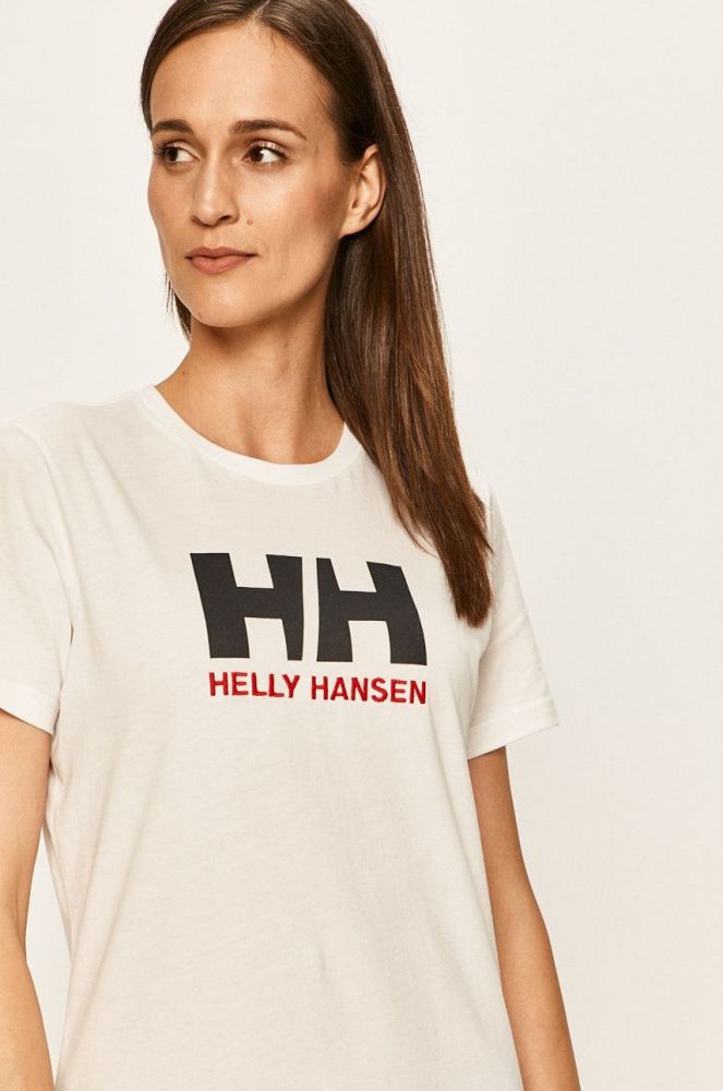 Бавовняна футболка Helly Hansen колір білий 34112-001 (599910)