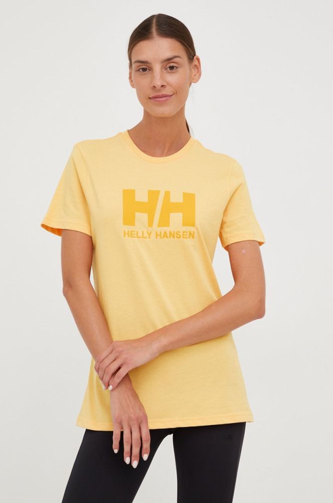 Бавовняна футболка Helly Hansen колір помаранчевий 34112-001