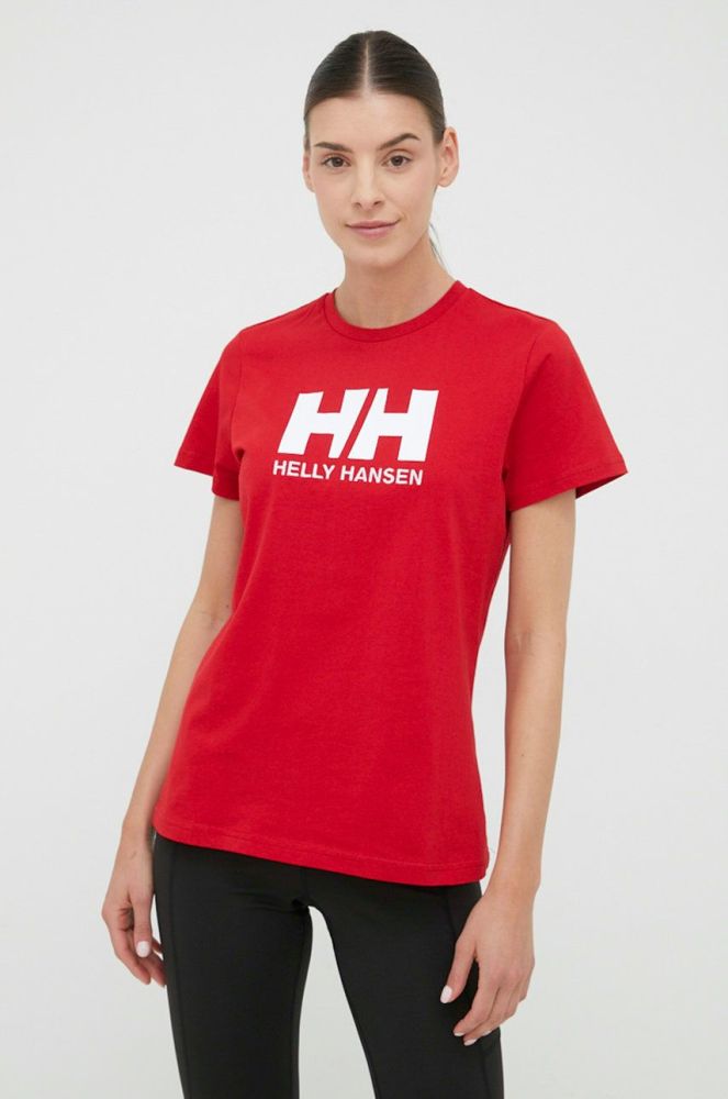 Бавовняна футболка Helly Hansen колір червоний 34112-001