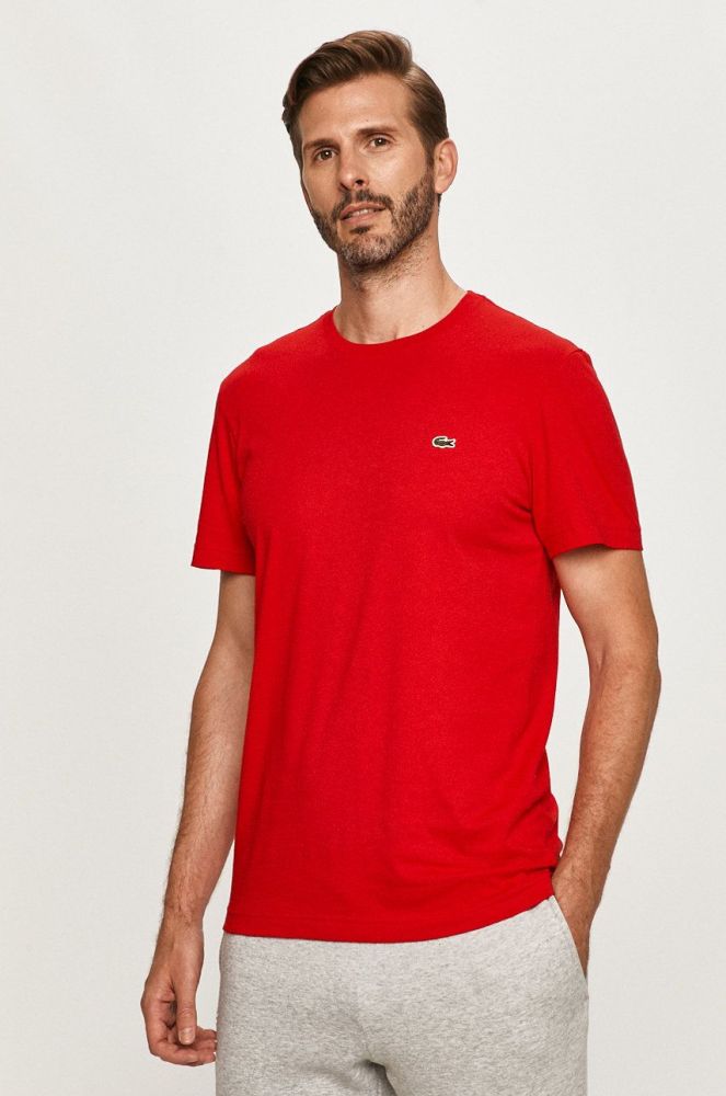 Бавовняна футболка Lacoste колір червоний однотонний TH2038-166