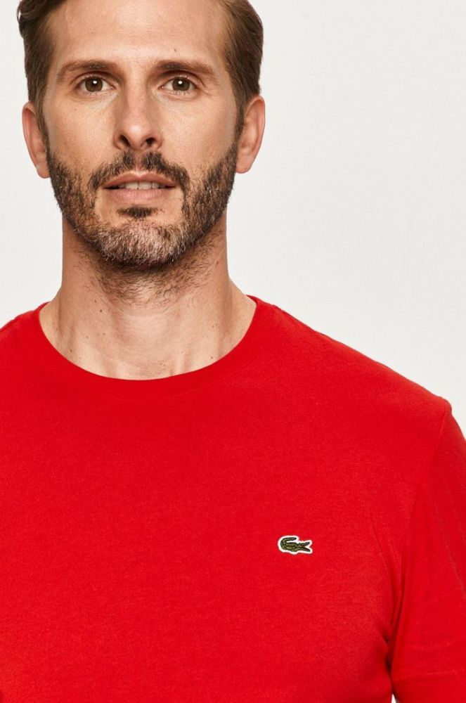 Бавовняна футболка Lacoste колір червоний однотонний TH2038-166 фото 4