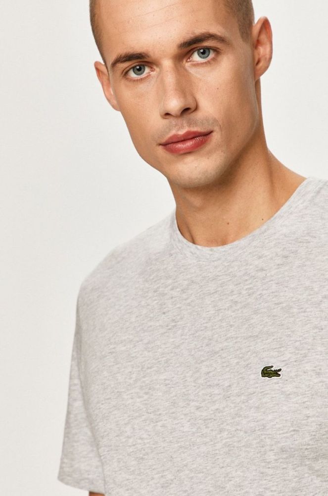 Бавовняна футболка Lacoste колір сірий однотонний TH2038-166 фото 4