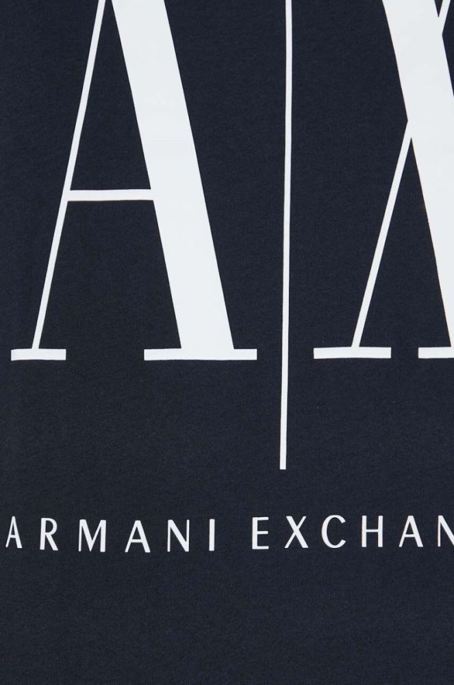 Бавовняна футболка Armani Exchange Колір синій з принтом колір темно-синій фото 5