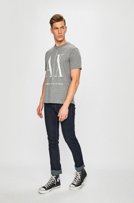 Бавовняна футболка Armani Exchange Колір сірий з принтом колір сірий фото 2