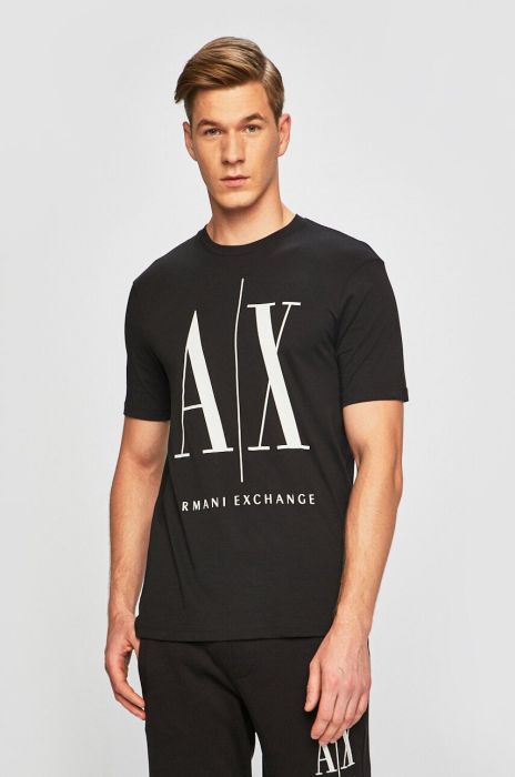 Бавовняна футболка Armani Exchange Колір чорний з принтом колір чорний