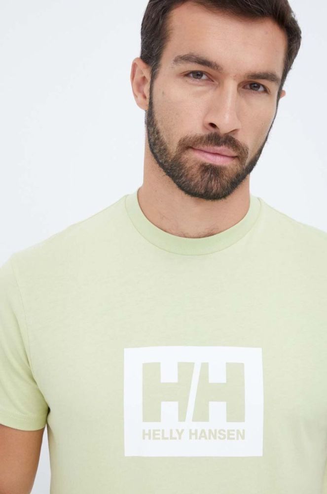 Бавовняна футболка Helly Hansen колір зелений з принтом 53285-096 (3448881) фото 8