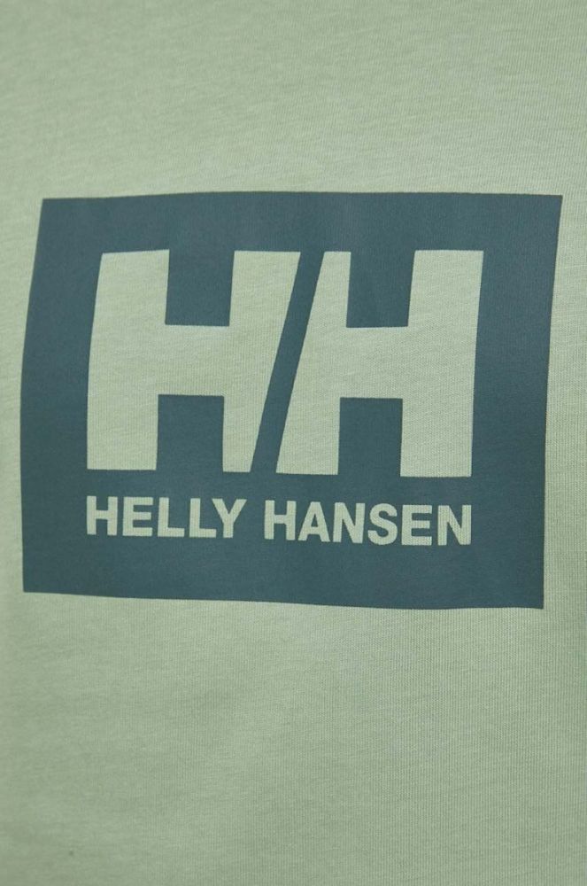 Бавовняна футболка Helly Hansen колір зелений з принтом 53285-096 (3448885) фото 9