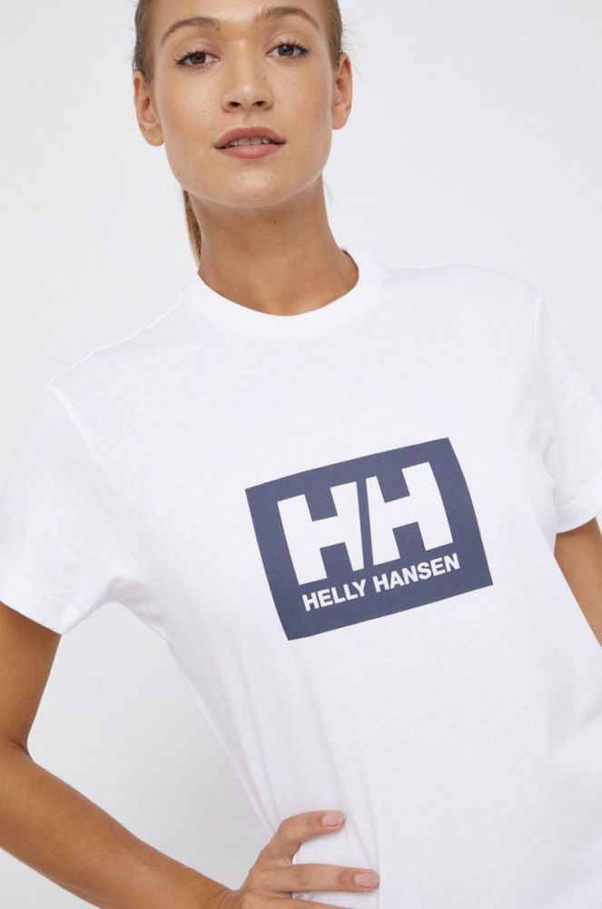 Бавовняна футболка Helly Hansen колір білий з принтом 53285-096 (1700182) фото 6
