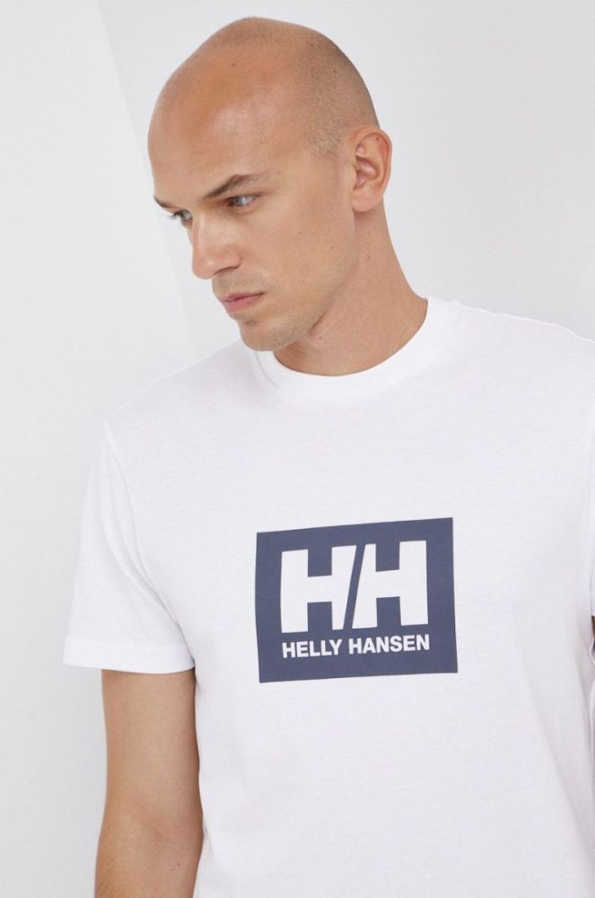 Бавовняна футболка Helly Hansen колір білий з принтом 53285-096 (1700182) фото 7