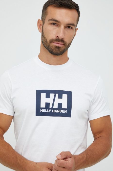 Бавовняна футболка Helly Hansen колір білий з принтом 53285-096 (2652922)