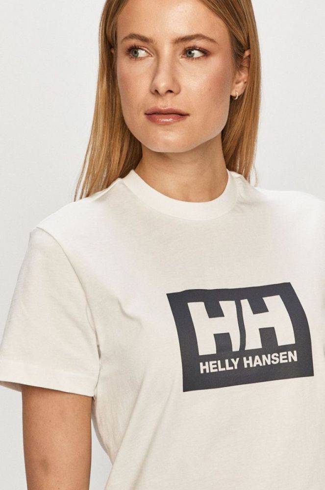 Бавовняна футболка Helly Hansen колір білий з принтом 53285-096 (1269322) фото 4
