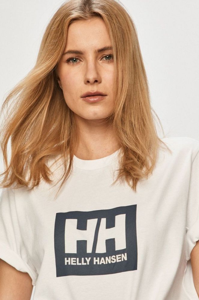 Бавовняна футболка Helly Hansen колір білий з принтом 53285-096 (1269322) фото 6