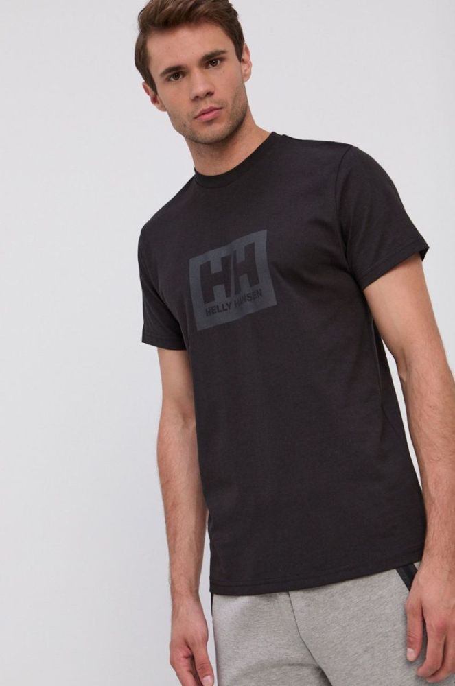 Бавовняна футболка Helly Hansen колір чорний з принтом 53285-096 фото 6