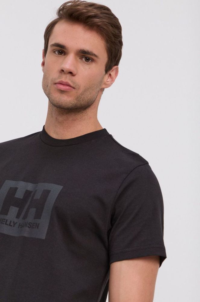 Бавовняна футболка Helly Hansen колір чорний з принтом 53285-096 фото 8