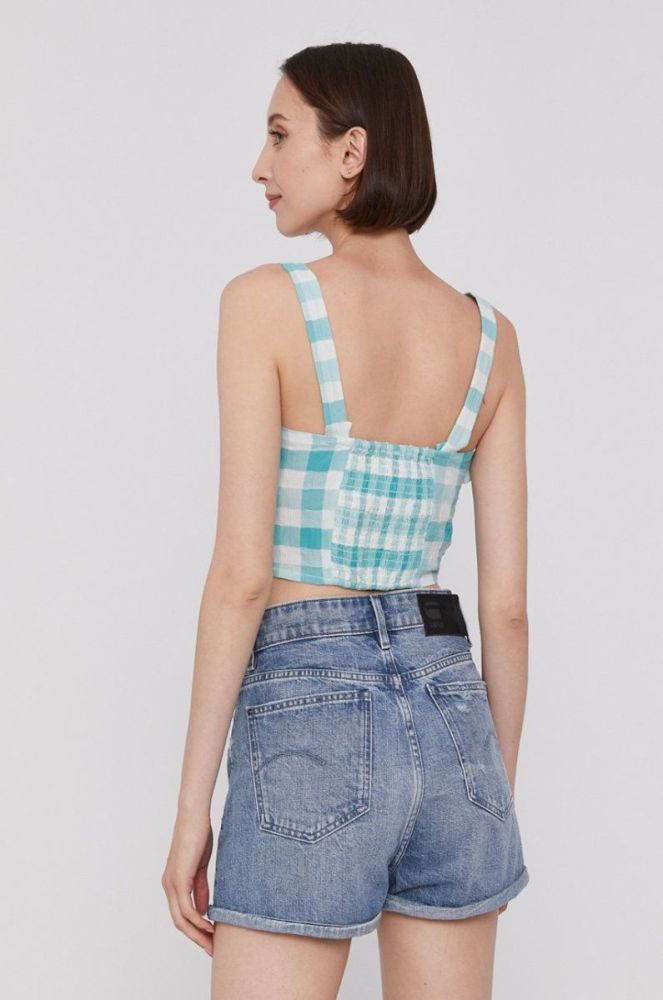 Блузка Pepe Jeans VALENTINA жіноча колір бірюзовий в клітинку фото 3