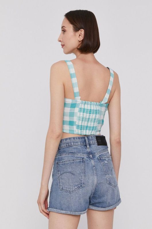 Блузка Pepe Jeans VALENTINA жіноча колір бірюзовий в клітинку фото 3