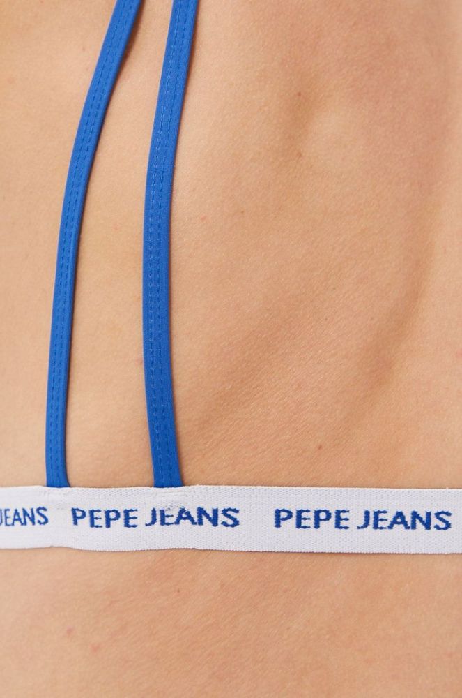 Купальний бюстгальтер Pepe Jeans злегка ущільнена чашечка колір блакитний (1365183) фото 3