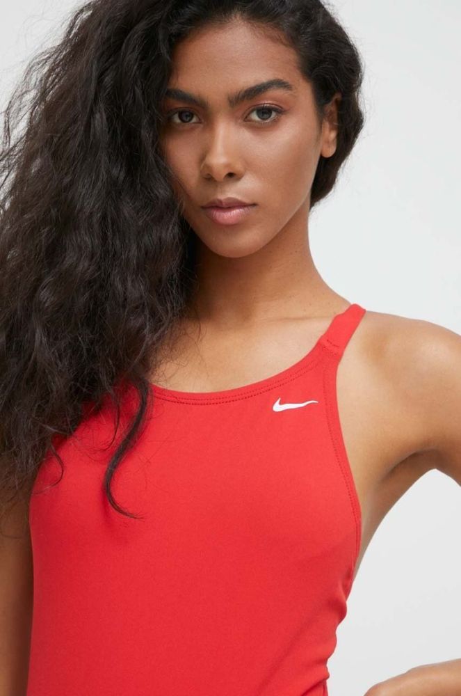 Суцільний купальник Nike колір зелений м'яка чашечка (3306444) фото 3