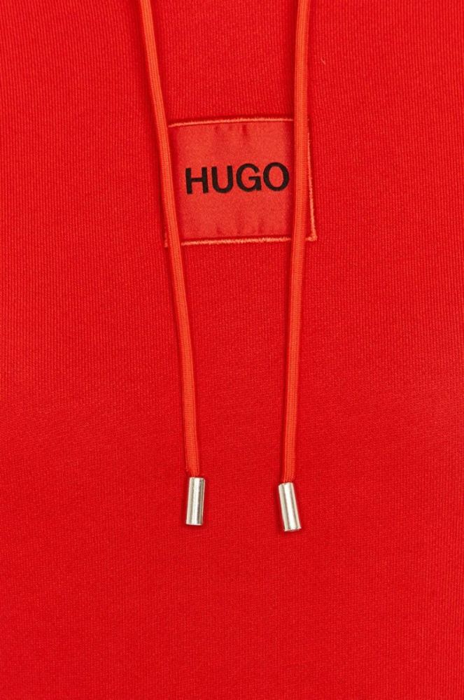 Бавовняна кофта Hugo жіноча колір червоний з аплікацією фото 6