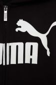 Дитяча кофта Puma колір чорний з капюшоном з принтом