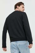 Бавовняна кофта HUGO чоловіча колір чорний з аплікацією (3080384)
