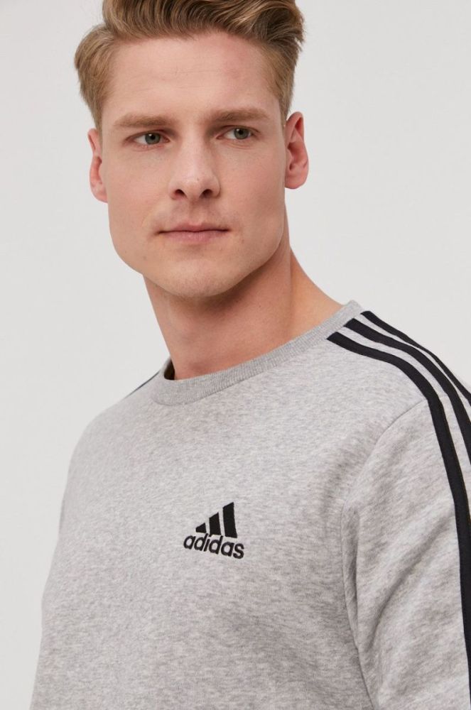 Кофта adidas чоловіча колір сірий меланж (1438200) фото 4