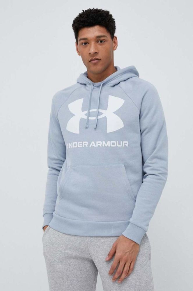 Кофта Under Armour чоловіча колір фіолетовий з капюшоном з принтом 1357093-652 фото 2