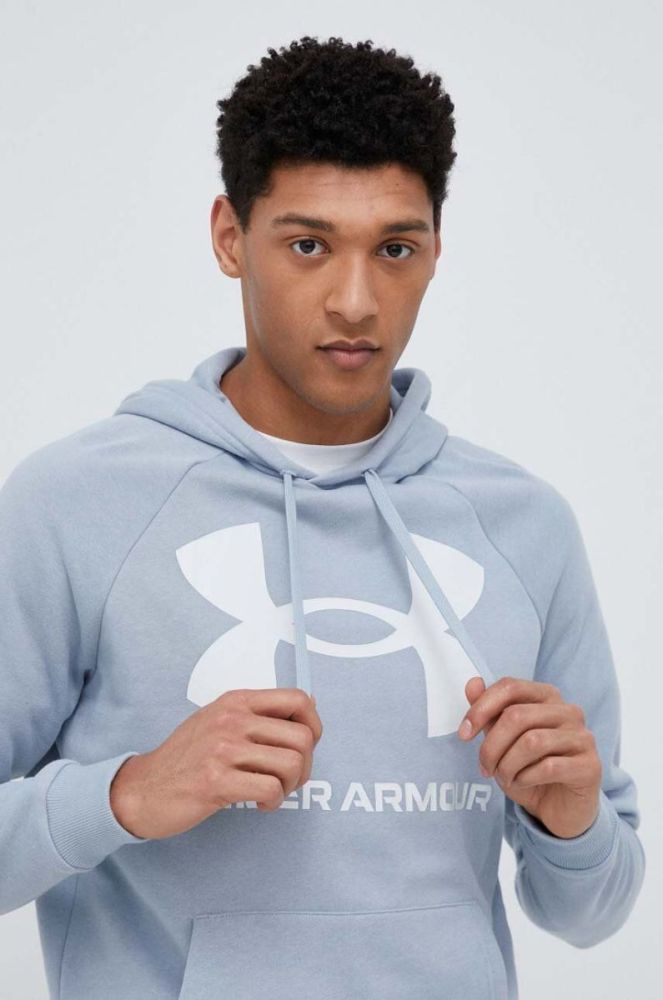 Кофта Under Armour чоловіча колір фіолетовий з капюшоном з принтом 1357093-652 фото 4