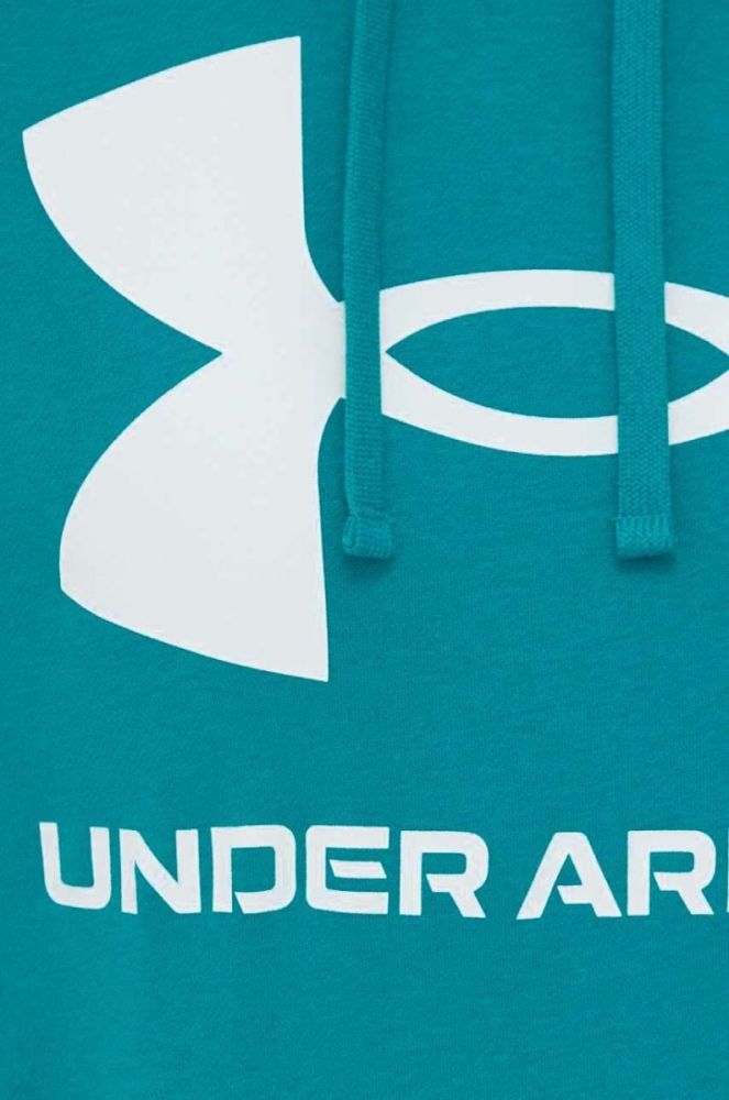 Кофта Under Armour чоловіча колір зелений з капюшоном з принтом 1357093-652 фото 5
