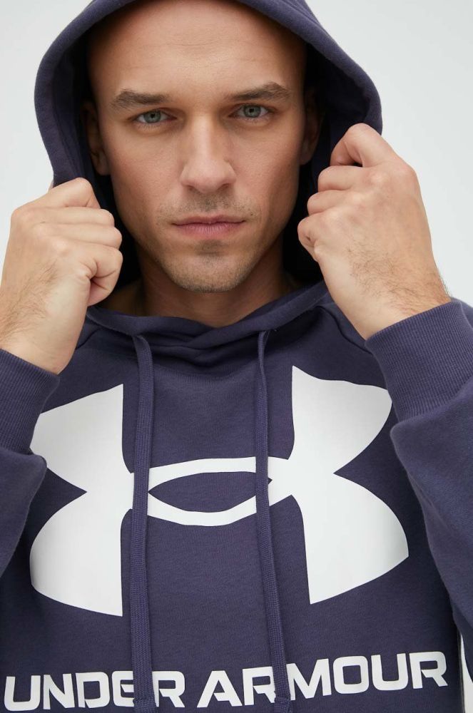 Кофта Under Armour чоловіча колір сірий з капюшоном з принтом 1357093-652 (2824565)