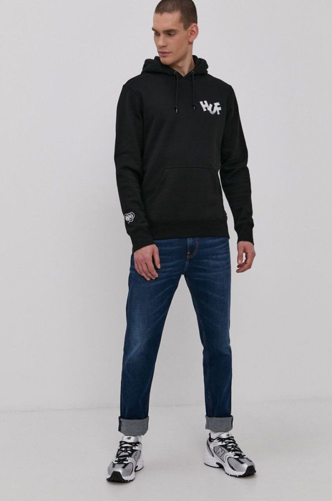 Кофта HUF чоловіча колір чорний з принтом (1495058) фото 2