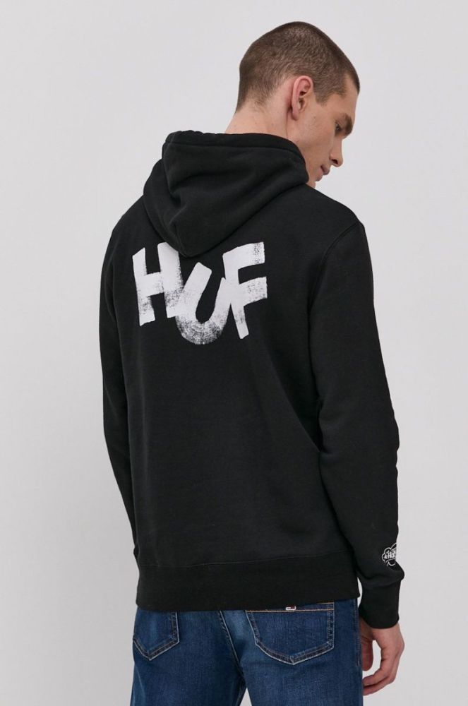 Кофта HUF чоловіча колір чорний з принтом (1495058) фото 3